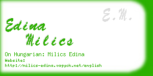 edina milics business card